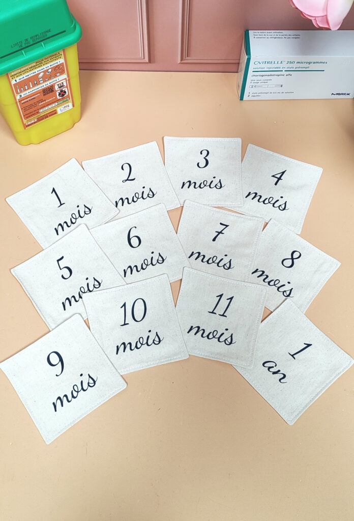 Cartes étapes des premiers mois de bébé, de 1 mois à 1 an