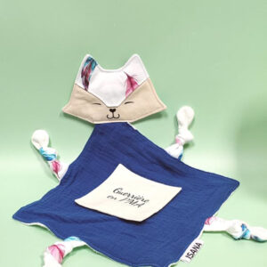 Doudou étapes PMA plume bleu inédit + carte étape "Guerrière en PMA"