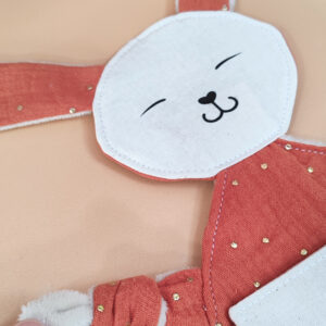 Doudou étapes PMA Lapin + carte étape "Guerrière en PMA" à personnaliser