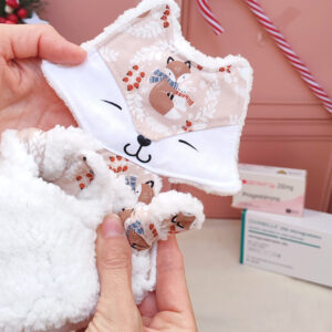 Doudou étapes PMA renard motif Noël + carte étape "Guerrière/Guerriers/Guerrières en PMA" au choix
