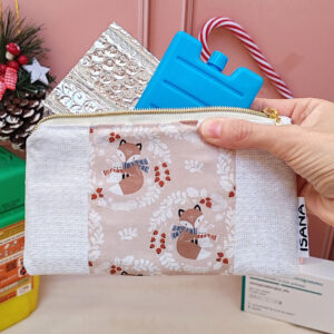Trousse / Pochette isotherme PMA motif Noël lapin / renard